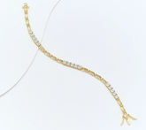 Diamonique Gold-Over Sterling Silver Oval Link Round Cut Bracelet Avg